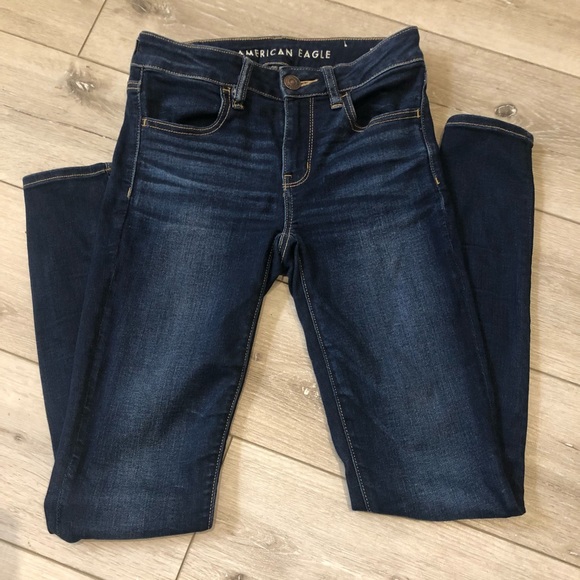 AE Next Level Jeggings. American eagle jeans. Color:darkness falls. Size 2 Long - Picture 1 of 3